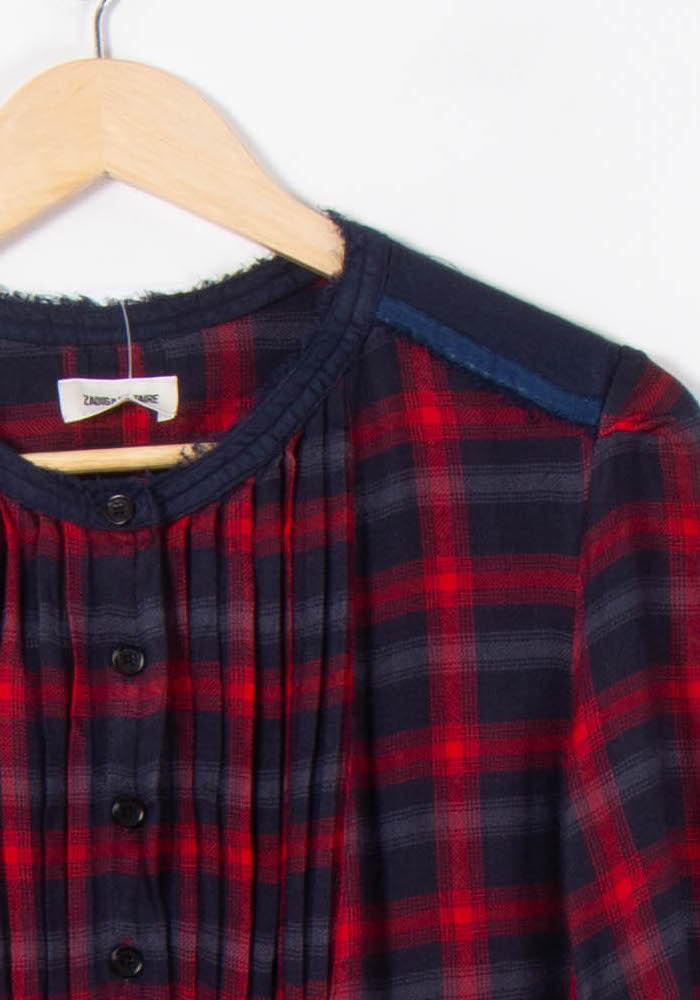 Robe Chemise Rouge et Bleu - Taille M/38 de la marque Zadig&Voltaire | PARAD88829 - Vendu par Paradigme - Image 3