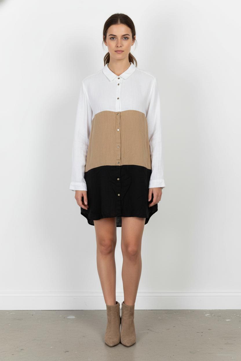 Chemise Blanche Beige et Noire - Taille XXXL/46 de la marque Weill | PARAD88841 - Vendu par Paradigme - Image 1