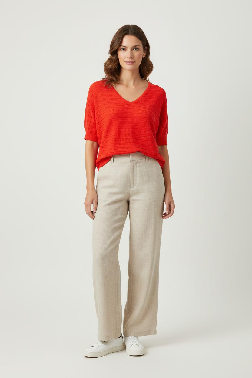 Pull Rouge - Taille S/36 de la marque La Fée Maraboutée | PARAD88842 - Vendu par Paradigme - Image 1