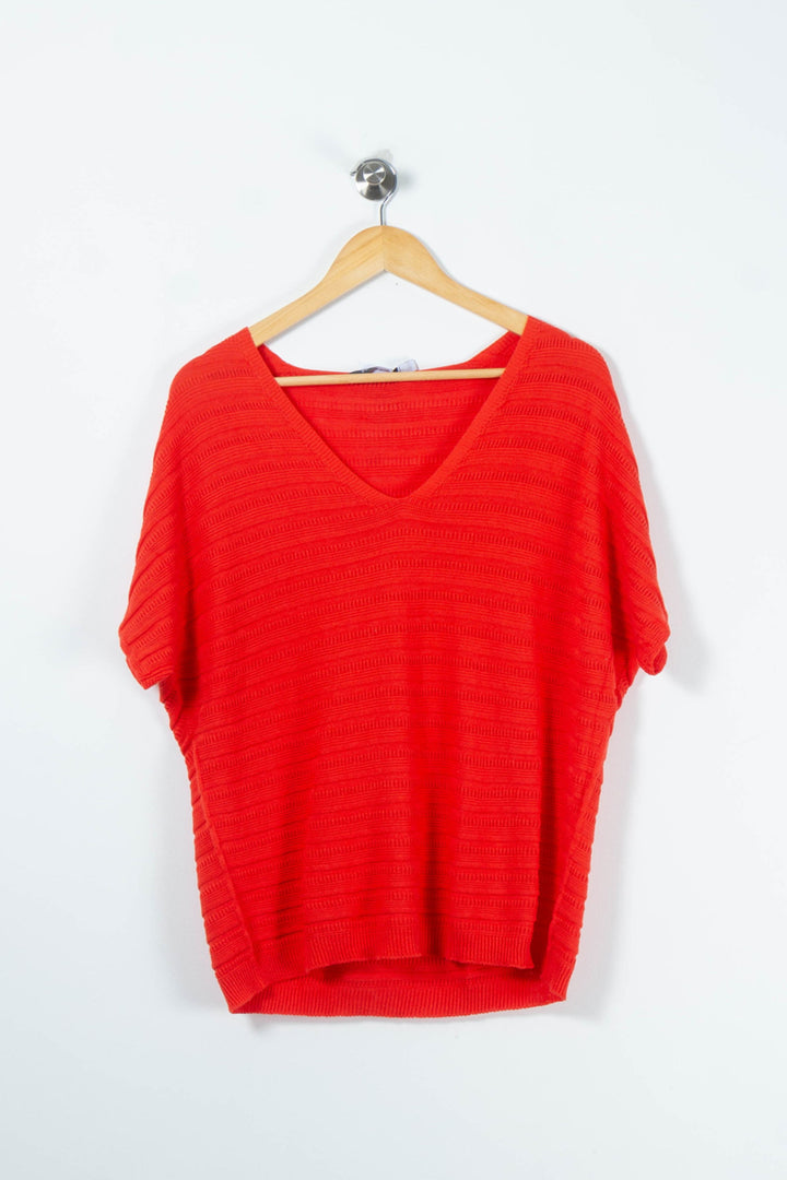 Pull Rouge - Taille S/36 de la marque La Fée Maraboutée | PARAD88842 - Vendu par Paradigme - Image 2