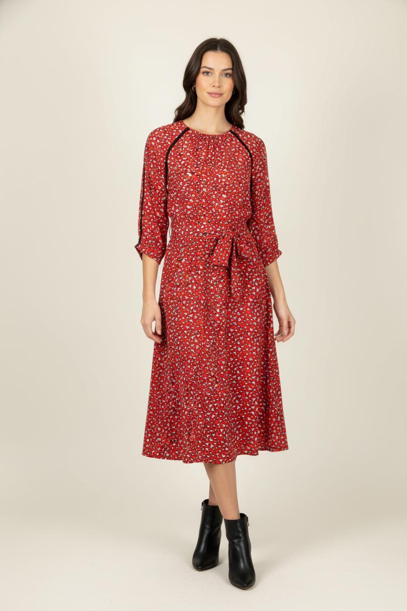 Robe Longue Rouge et Blanche - Taille L/40 de la marque IKKS | PARAD88860 - Vendu par Paradigme - Image 1