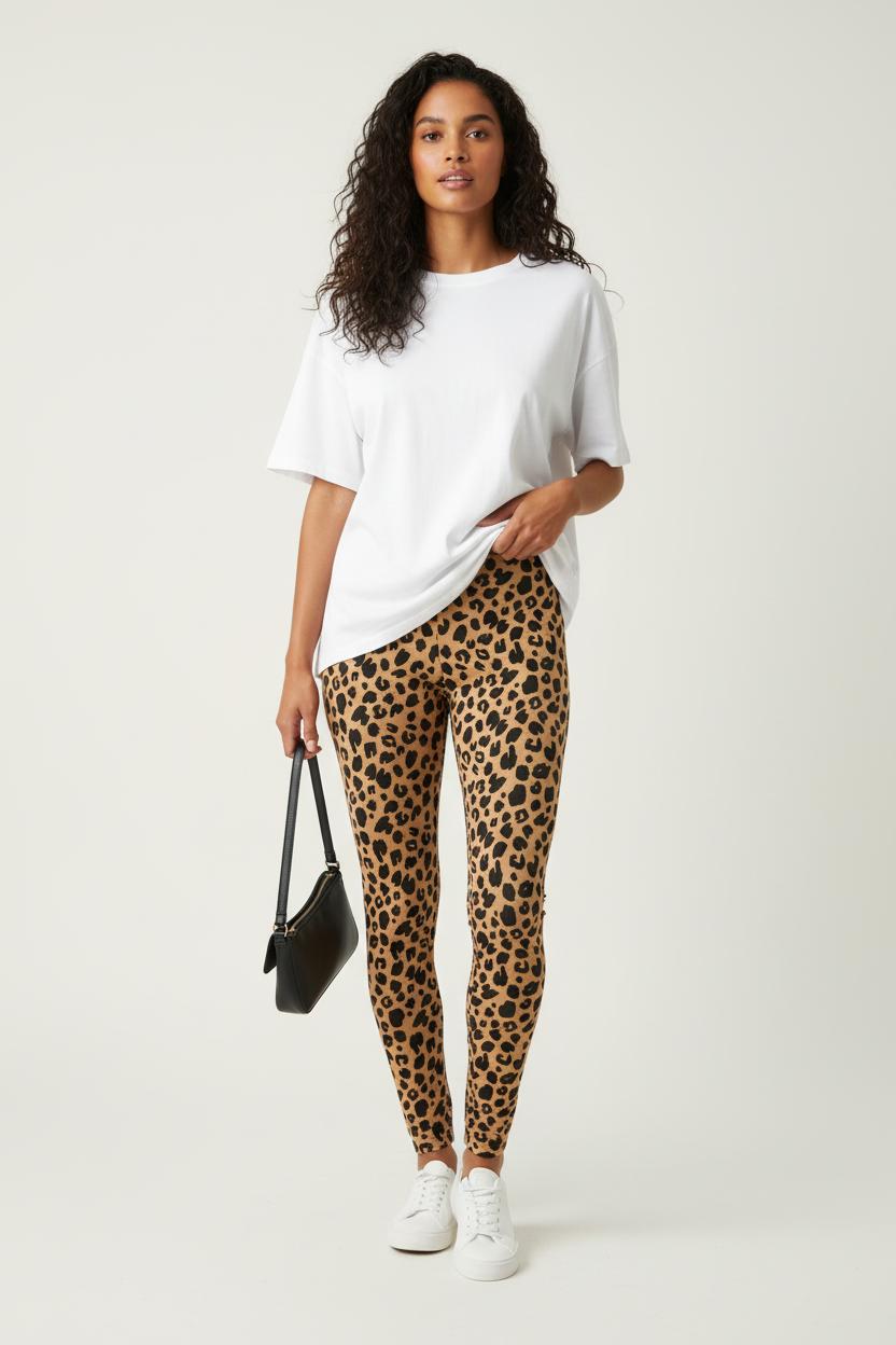 Legging Léopard Marron et Noir - Taille S/36 de la marque Balzac Paris | PARAD88873 - Vendu par Paradigme - Image 1