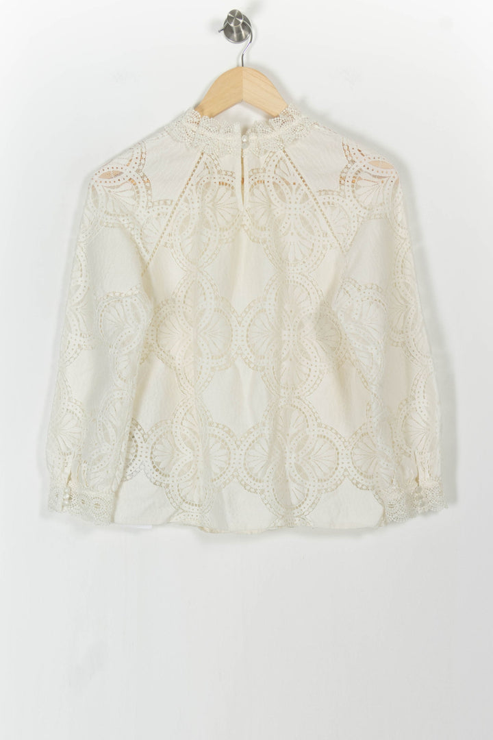 Blouse Dentelle Blanche - Taille S/36 de la marque Sézane | PARAD88874 - Vendu par Paradigme - Image 4