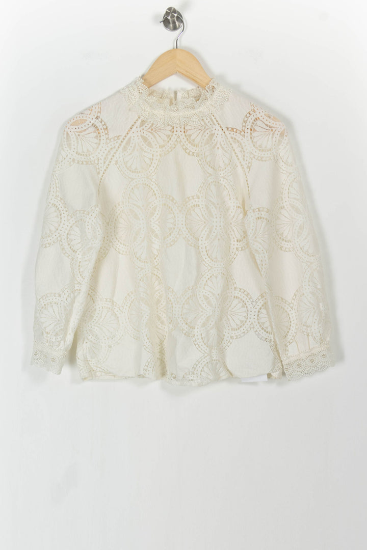 Blouse Dentelle Blanche - Taille S/36 de la marque Sézane | PARAD88874 - Vendu par Paradigme - Image 2