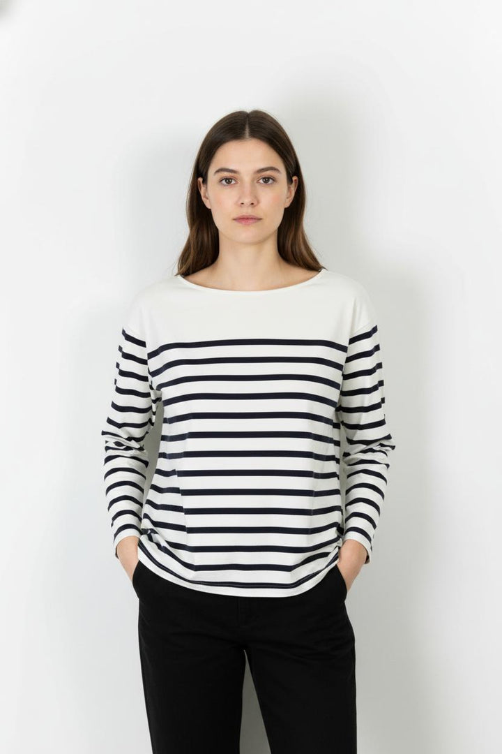 Marinière Blanche et Marine - Taille S/36 de la marque Sézane | PARAD88875 - Vendu par Paradigme - Image 1