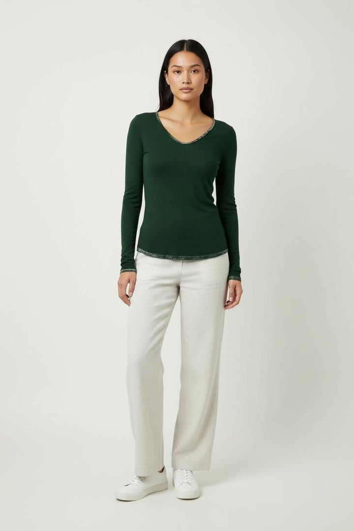 T-shirt Manche Longue Vert - Taille XS/34 de la marque Zadig&Voltaire | PARAD88901 - Vendu par Paradigme - Image 1