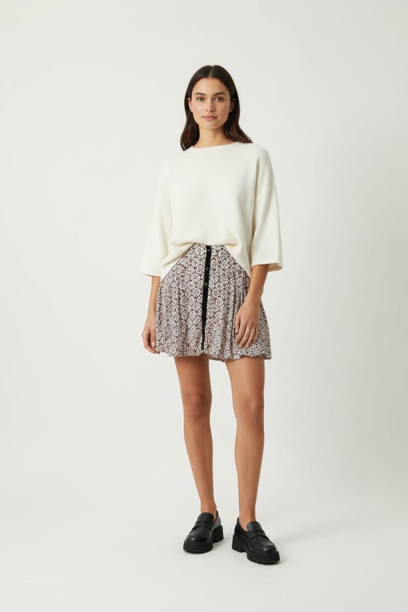 Jupe Évasée Blanche et Noire - Taille S/36 de la marque Grace & Mila | PARAD88902 - Vendu par Paradigme - Image 1