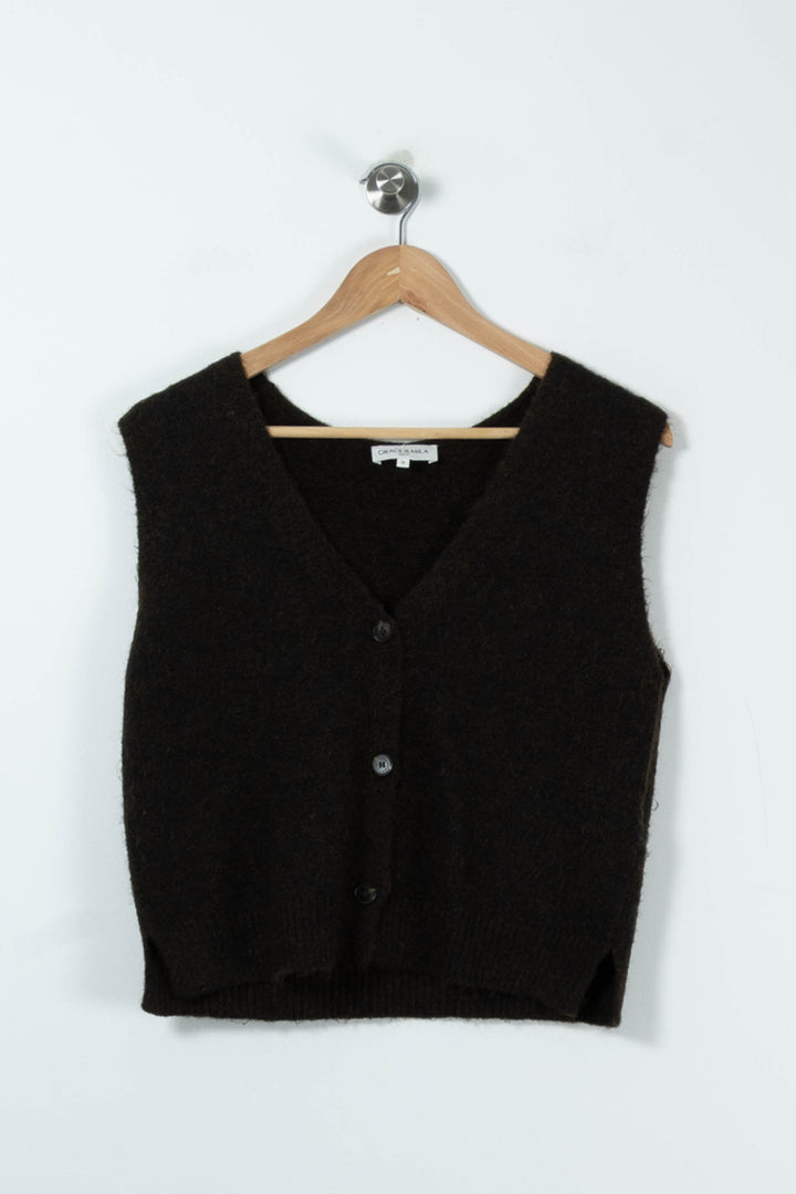 Gilet Marron - Taille XS/34 de la marque Grace & Mila | PARAD88905 - Vendu par Paradigme - Image 2