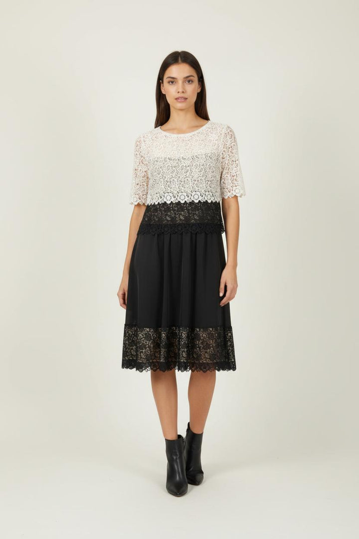 Robe Midi Blanche et Noire - Taille XS/34 de la marque The Kooples | PARAD88909 - Vendu par Paradigme - Image 1