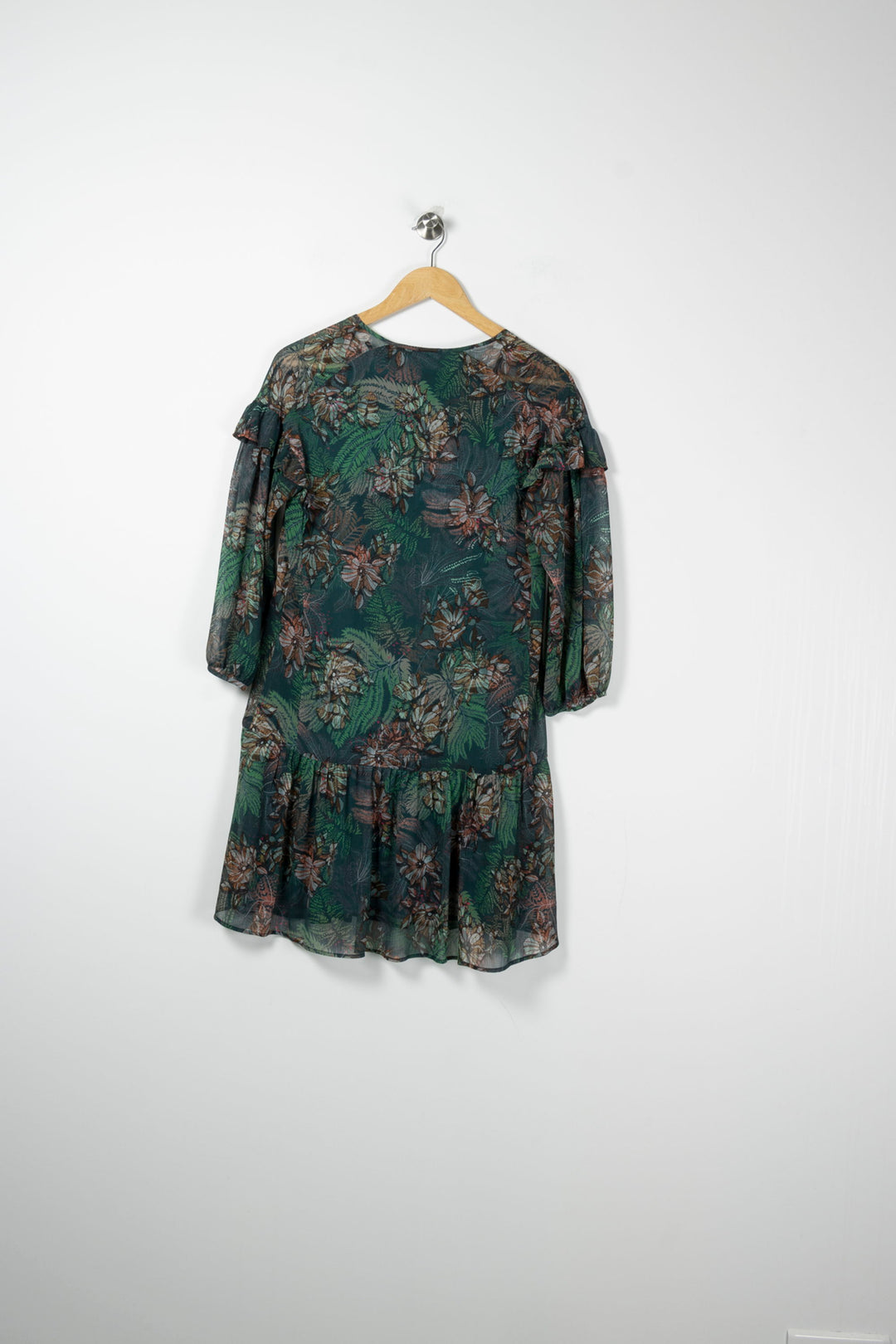 Robe Fleurie Verte et Marron - Taille S/36 de la marque One Step | PARAD88922 - Vendu par Paradigme - Image 4