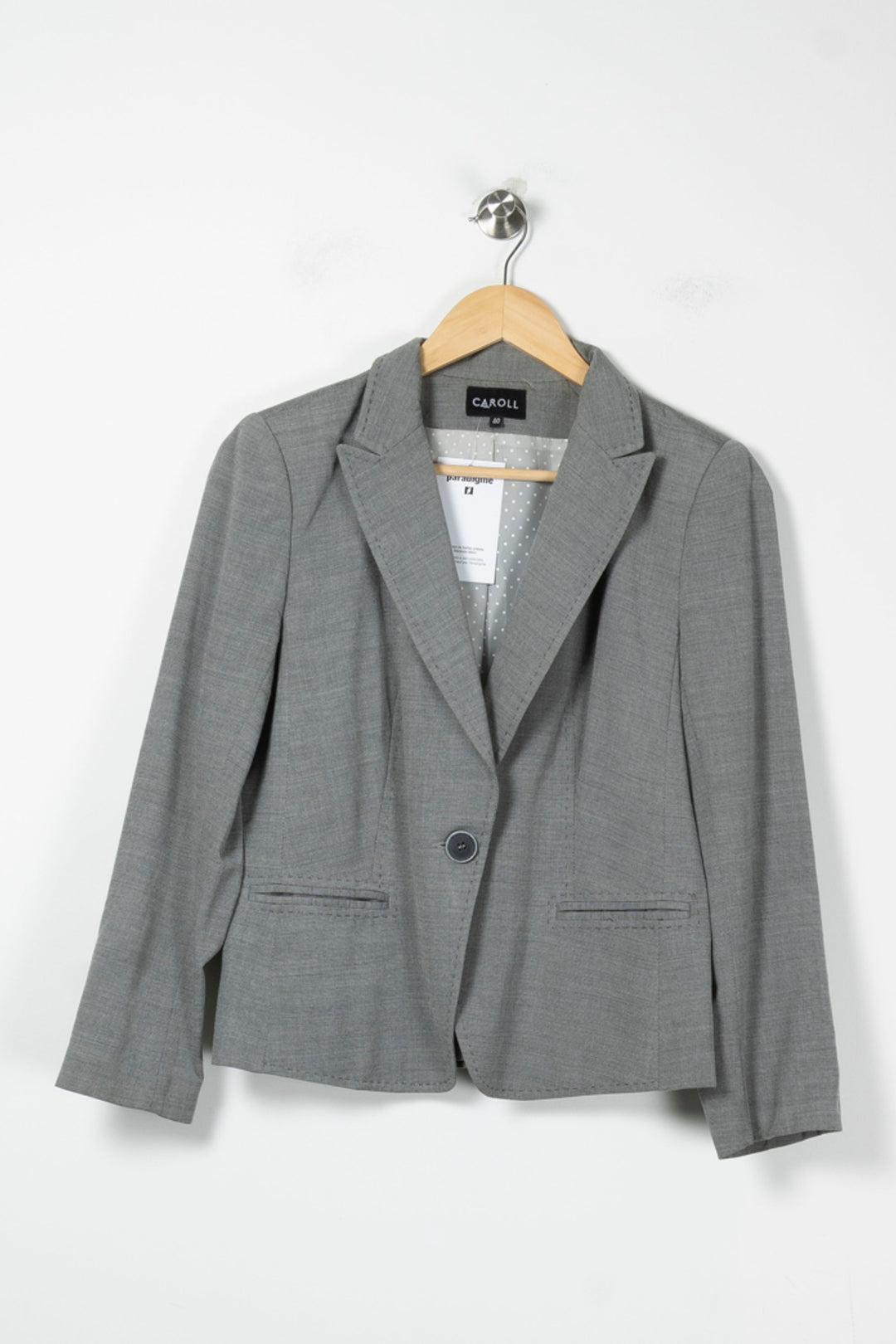 Veste Grise - Taille L/40 de la marque Caroll | PARAD88933 - Vendu par Paradigme - Image 2