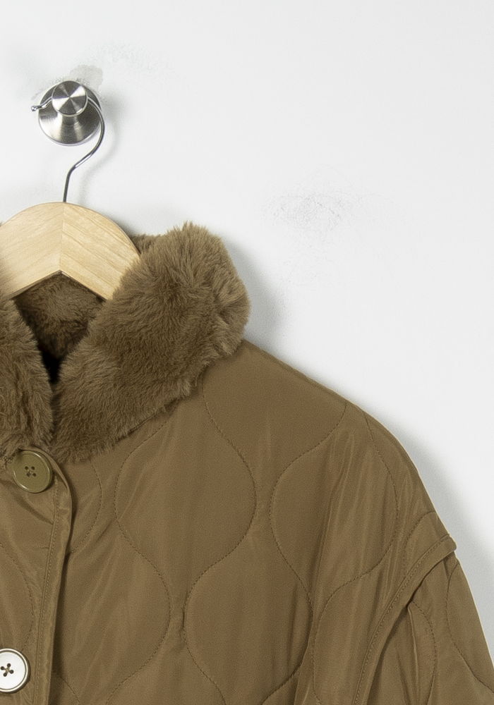 Manteau Matelassé Marron - Taille S/36 de la marque Mes Demoiselles Paris | PARAD88939 - Vendu par Paradigme - Image 3
