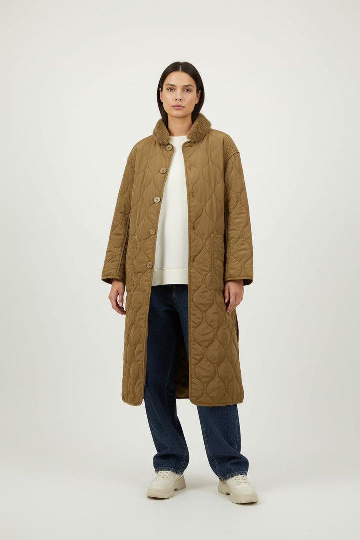 Manteau Matelassé Marron - Taille S/36 de la marque Mes Demoiselles Paris | PARAD88939 - Vendu par Paradigme - Image 1