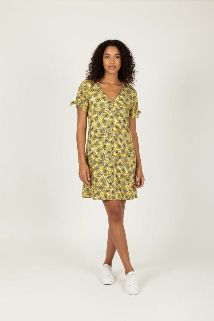 Robe Courte Jaune et Verte - Taille S/36 de la marque Sud express | PARAD88947 - Vendu par Paradigme - Image 1