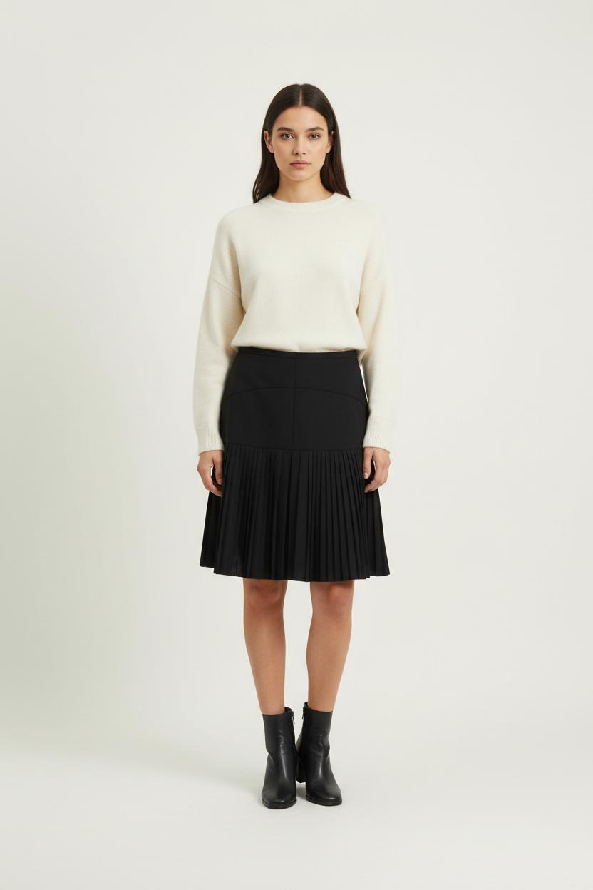 Jupe Plissée Noire - Taille M/38 de la marque Caroll | PARAD88960 - Vendu par Paradigme - Image 1