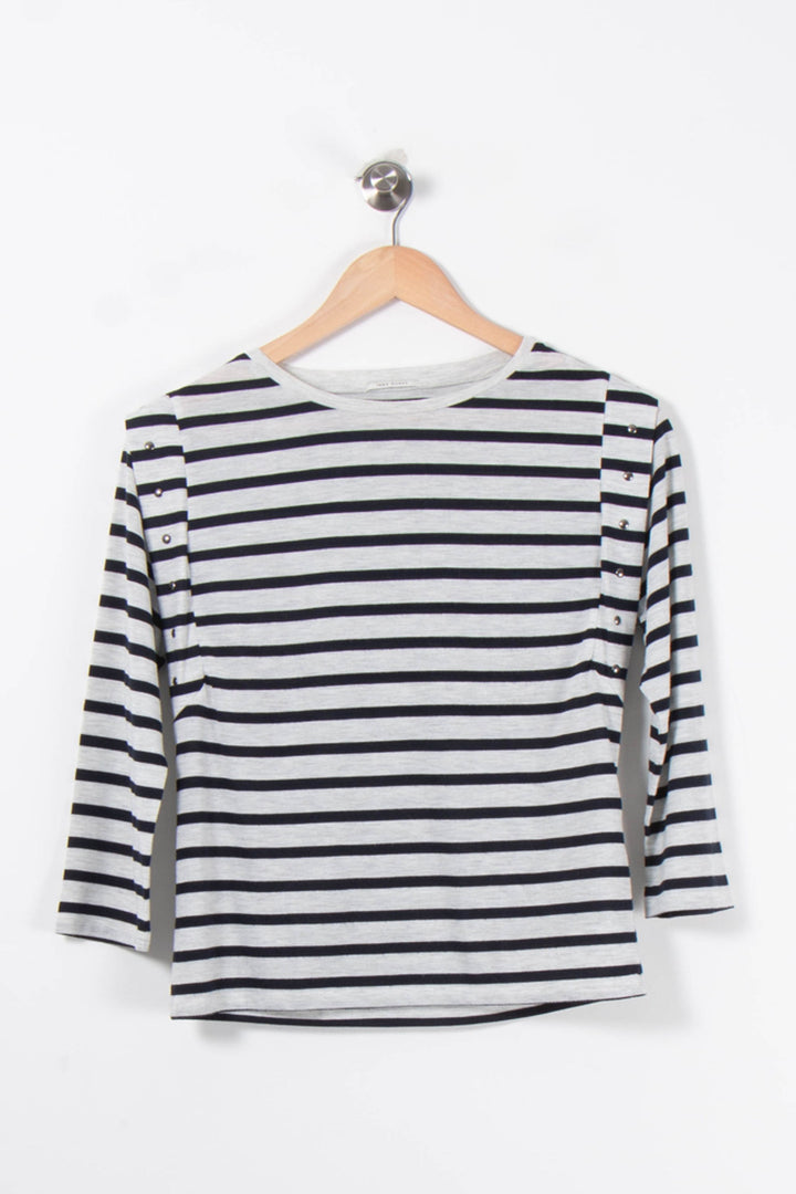 Marinière Blanche et Noire - Taille XS/34 de la marque IKKS | PARAD88989 - Vendu par Paradigme - Image 2