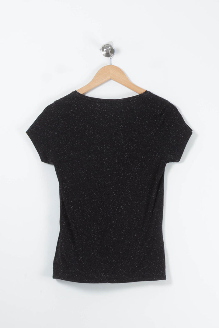 Tee-shirt Noir Moucheté - Taille S/36 de la marque I.Code | PARAD89002 - Vendu par Paradigme - Image 4