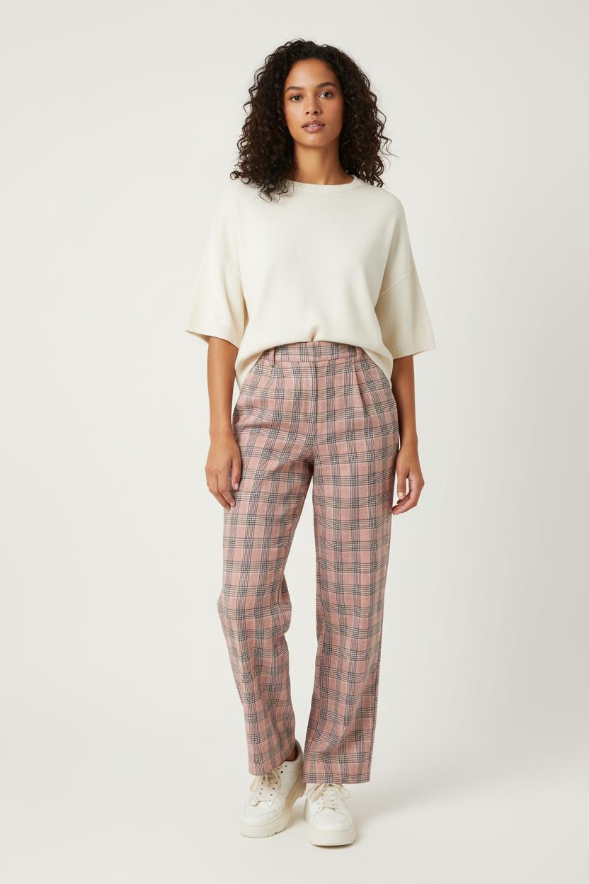 Pantalon Écossais Rose et Noir - Taille L/40 de la marque Momoni | PARAD89009 - Vendu par Paradigme - Image 1