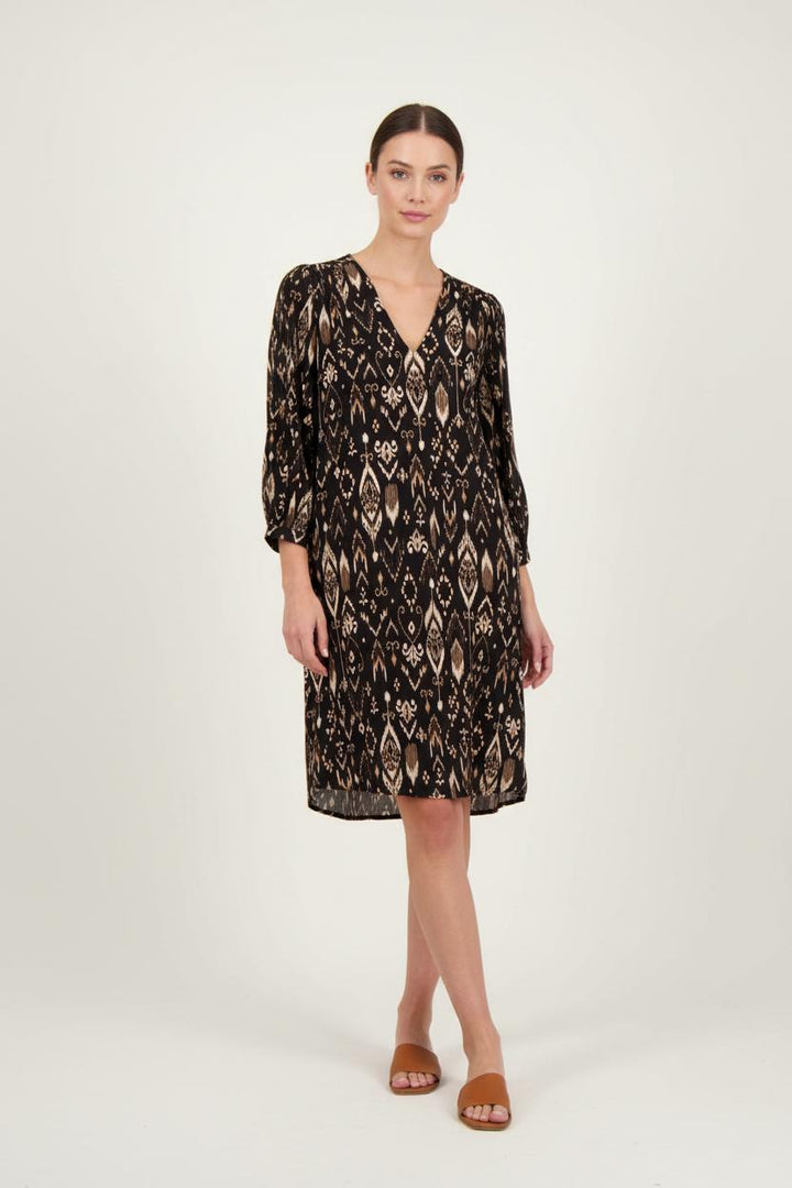 Robe Noire et Beige - Taille L/40 de la marque La Fée Maraboutée | PARAD89026 - Vendu par Paradigme - Image 1