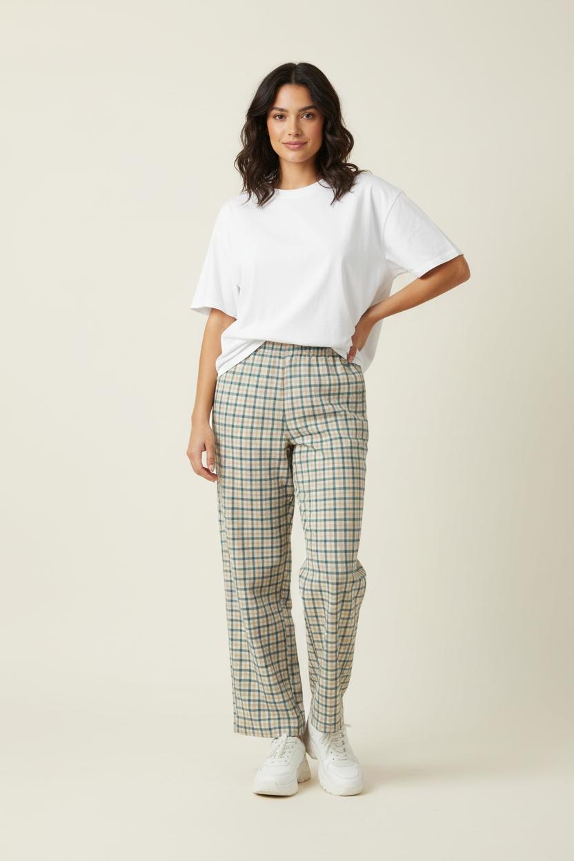 Pantalon à Carreaux Beige et Vert - Taille M/38 de la marque Momoni | PARAD89047 - Vendu par Paradigme - Image 1