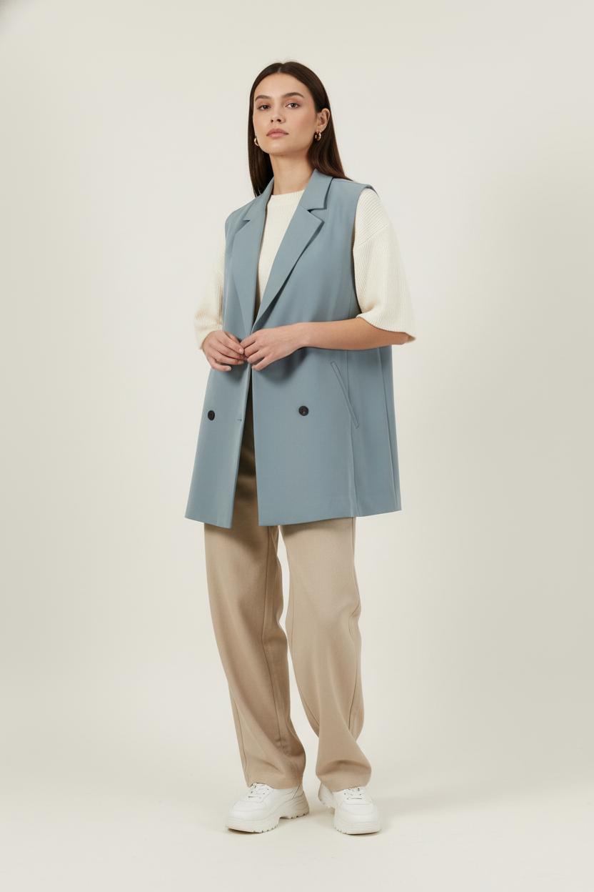 Gilet Sans Manches Bleu - Taille M/38 de la marque Maison 123 | PARAD89051 - Vendu par Paradigme - Image 1