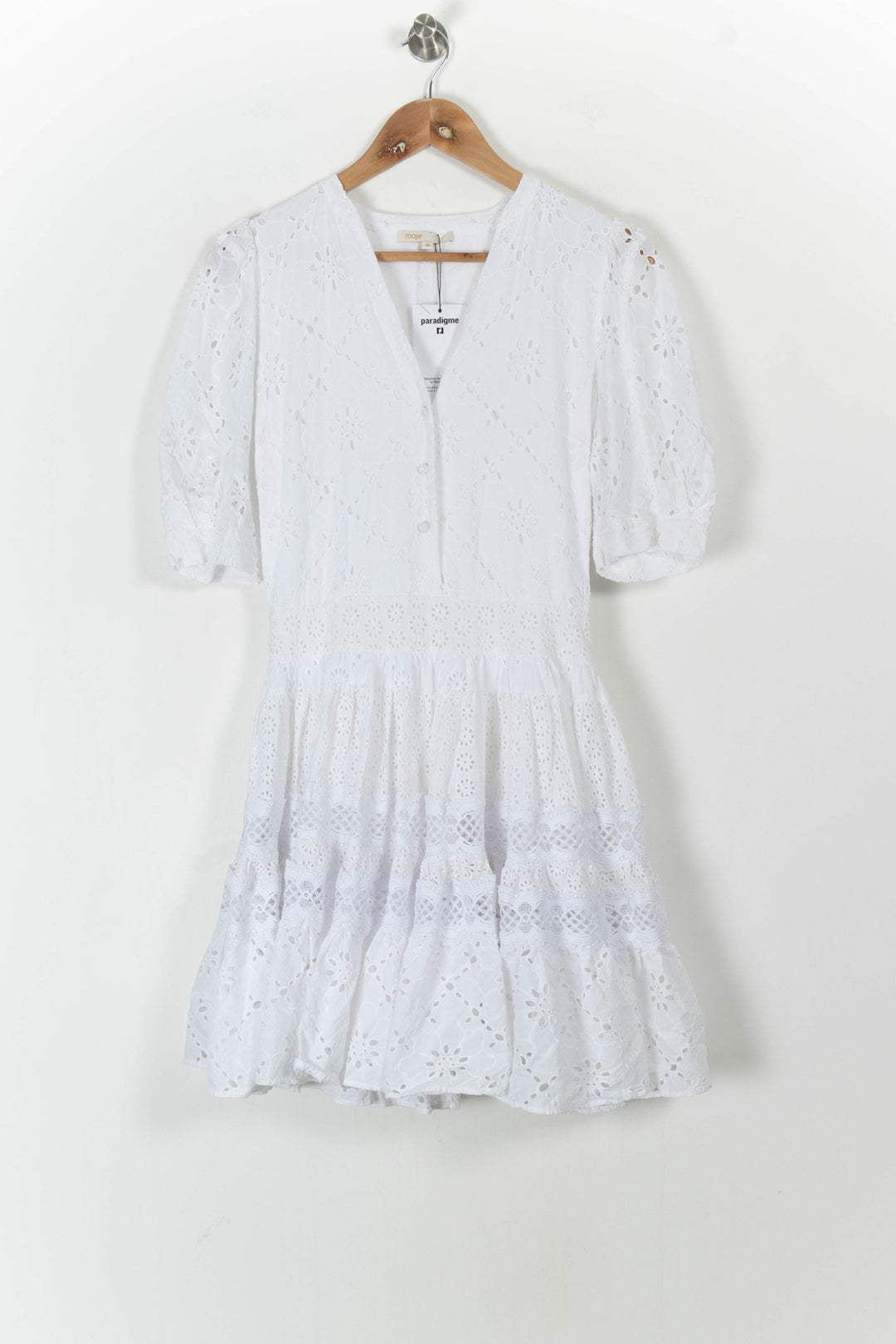 Robe Courte Blanche - Taille M/38 de la marque Maje | PARAD89055 - Vendu par Paradigme - Image 2