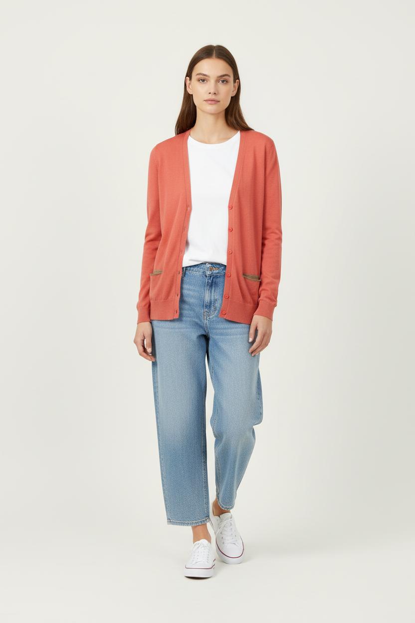 Cardigan Rose et Marron - Taille S/36 de la marque Caroll | PARAD89059 - Vendu par Paradigme - Image 1