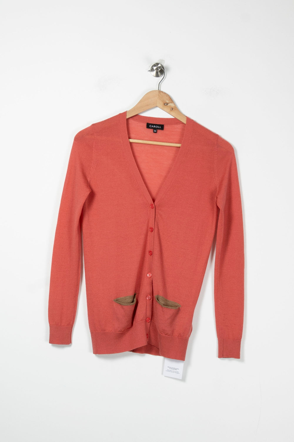 Cardigan Rose et Marron - Taille S/36 de la marque Caroll | PARAD89059 - Vendu par Paradigme - Image 2