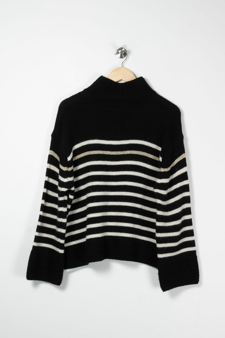 Pull Noir et Blanc - Taille M/38 de la marque La Fée Maraboutée | PARAD89113 - Vendu par Paradigme - Image 4