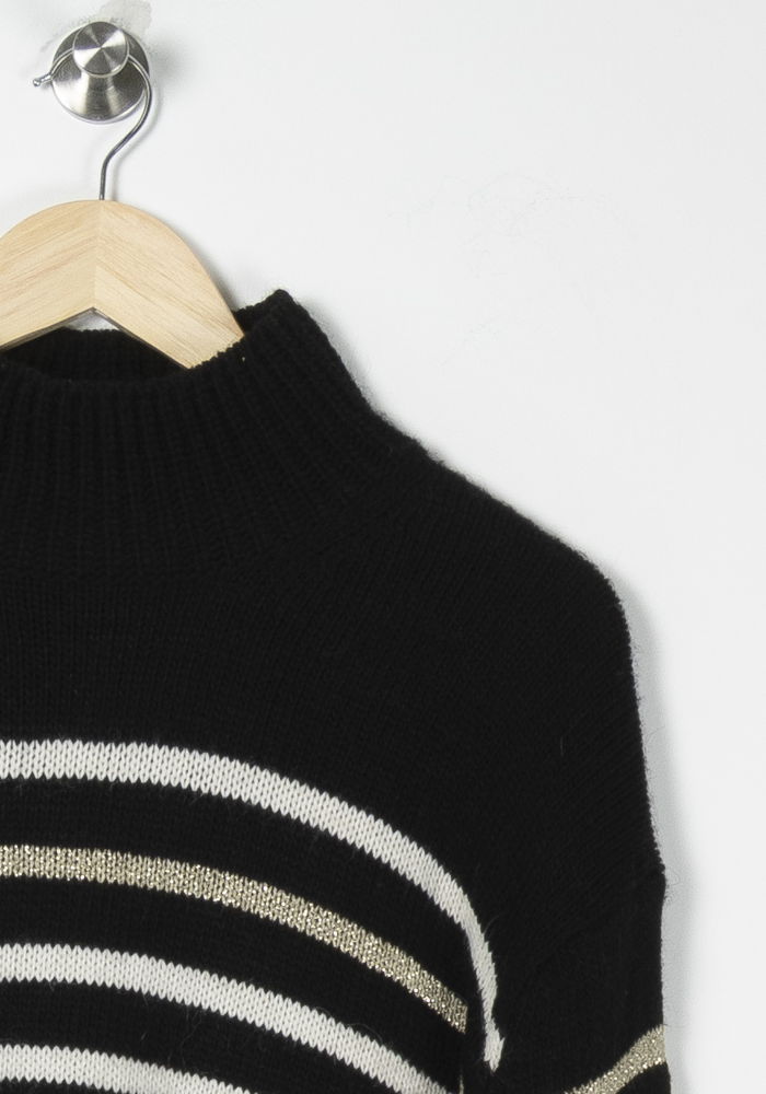 Pull Noir et Blanc - Taille M/38 de la marque La Fée Maraboutée | PARAD89113 - Vendu par Paradigme - Image 3