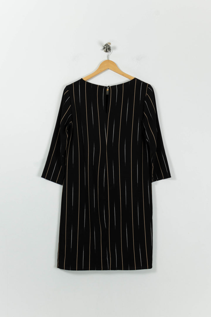 Robe Droite Noire et Beige - Taille S/36 de la marque La Fée Maraboutée | PARAD89125 - Vendu par Paradigme - Image 4