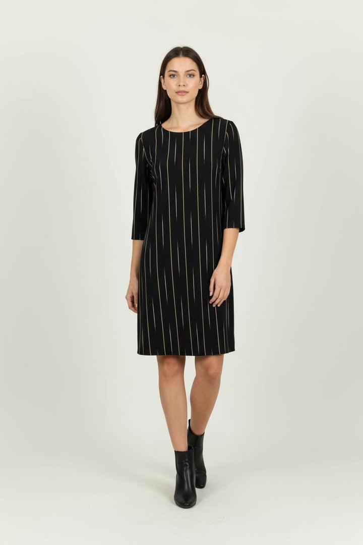 Robe Droite Noire et Beige - Taille S/36 de la marque La Fée Maraboutée | PARAD89125 - Vendu par Paradigme - Image 1