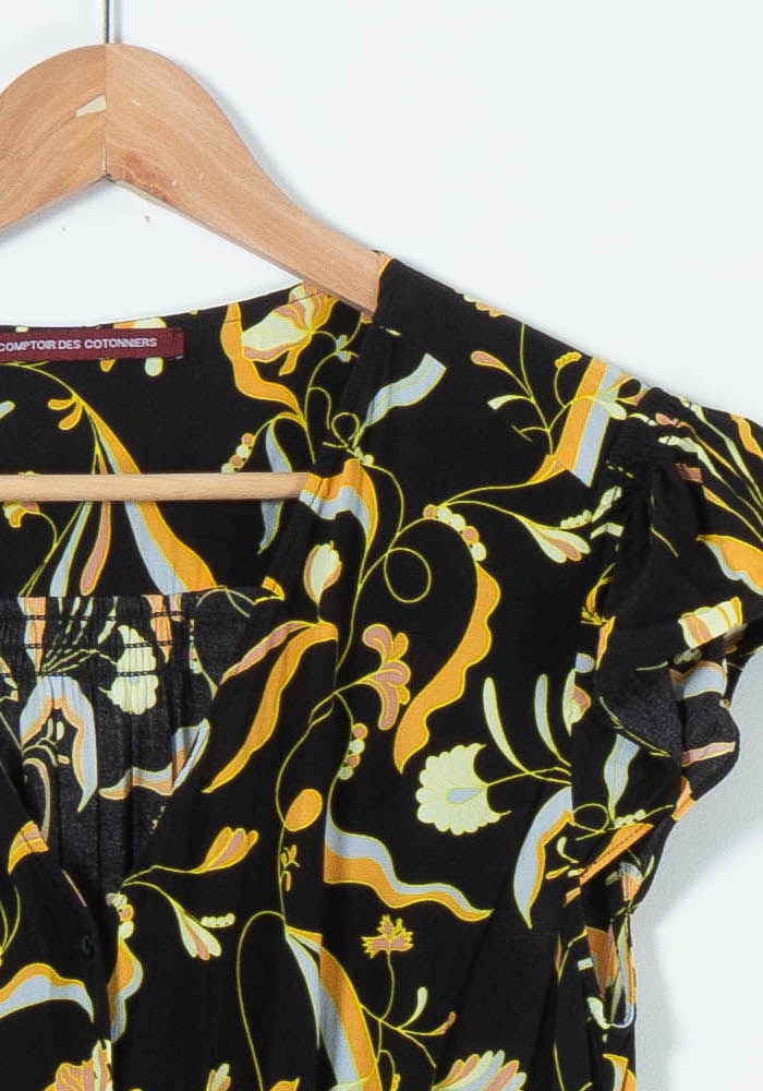 Robe Longue Noire et Jaune - Taille L/40 de la marque Comptoir des Cotonniers | PARAD89140 - Vendu par Paradigme - Image 3