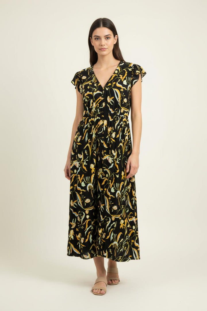 Robe Longue Noire et Jaune - Taille L/40 de la marque Comptoir des Cotonniers | PARAD89140 - Vendu par Paradigme - Image 1