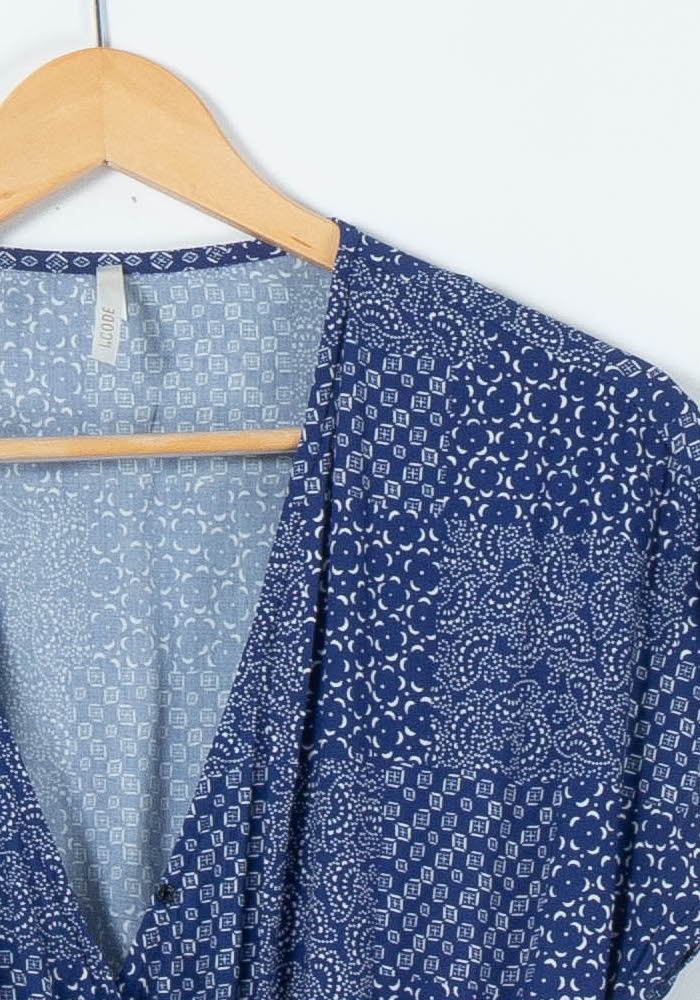Robe Cache-Cœur Bleue - Taille L/40 de la marque I.Code | PARAD89146 - Vendu par Paradigme - Image 3