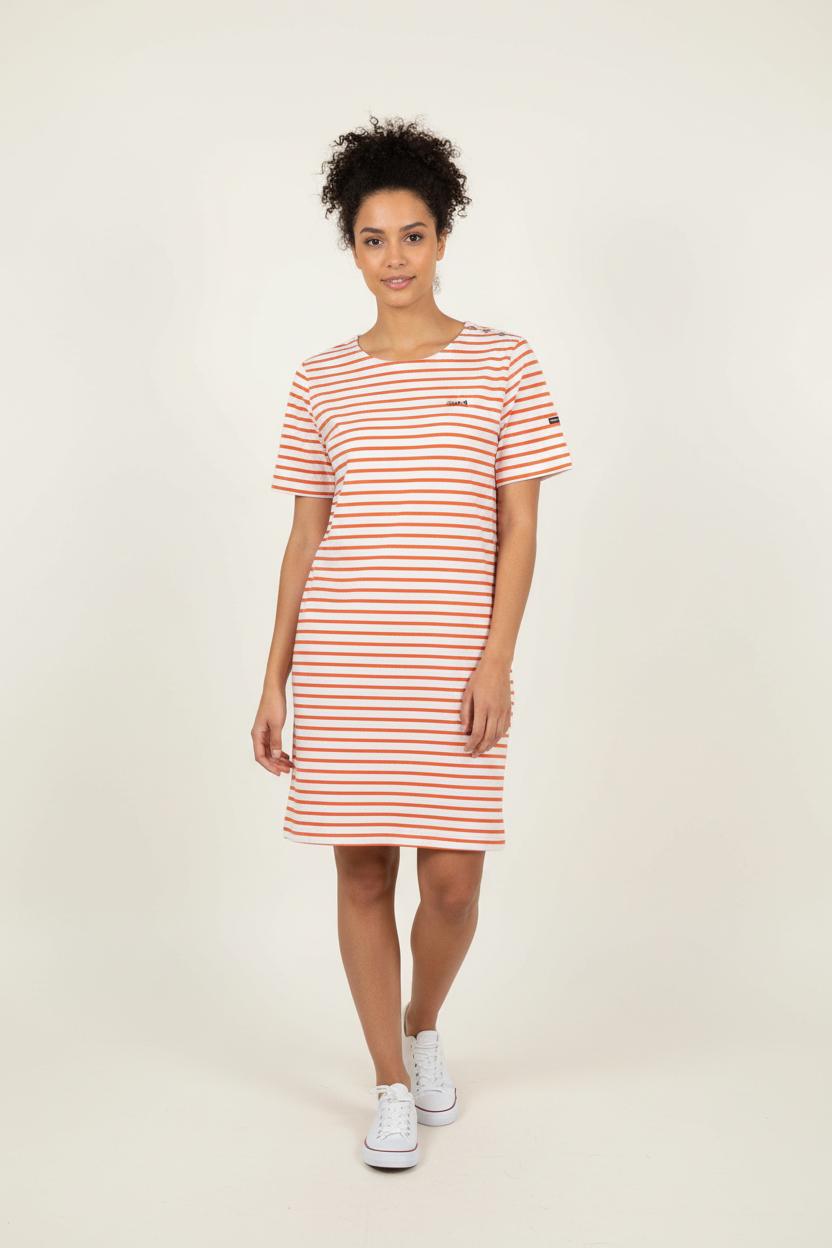 Robe Courte Blanche et Orange - Taille XL/42 de la marque Saint James | PARAD89194 - Vendu par Paradigme - Image 1