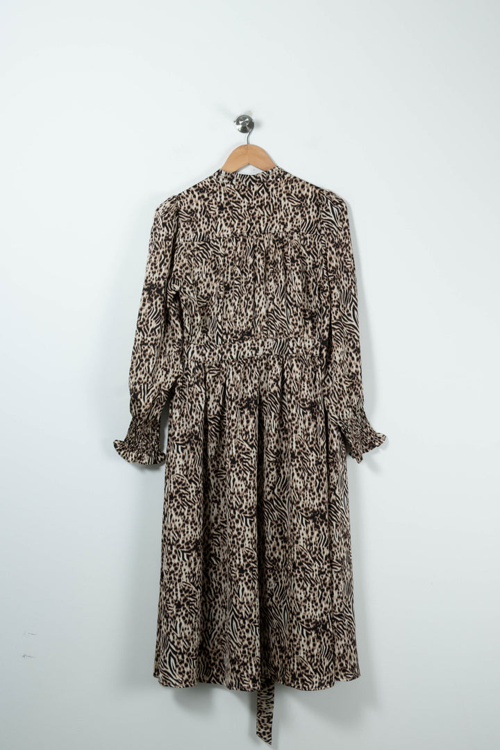 Robe Longue Marron et Beige - Taille S/36 de la marque Suncoo | PARAD89208 - Vendu par Paradigme - Image 4