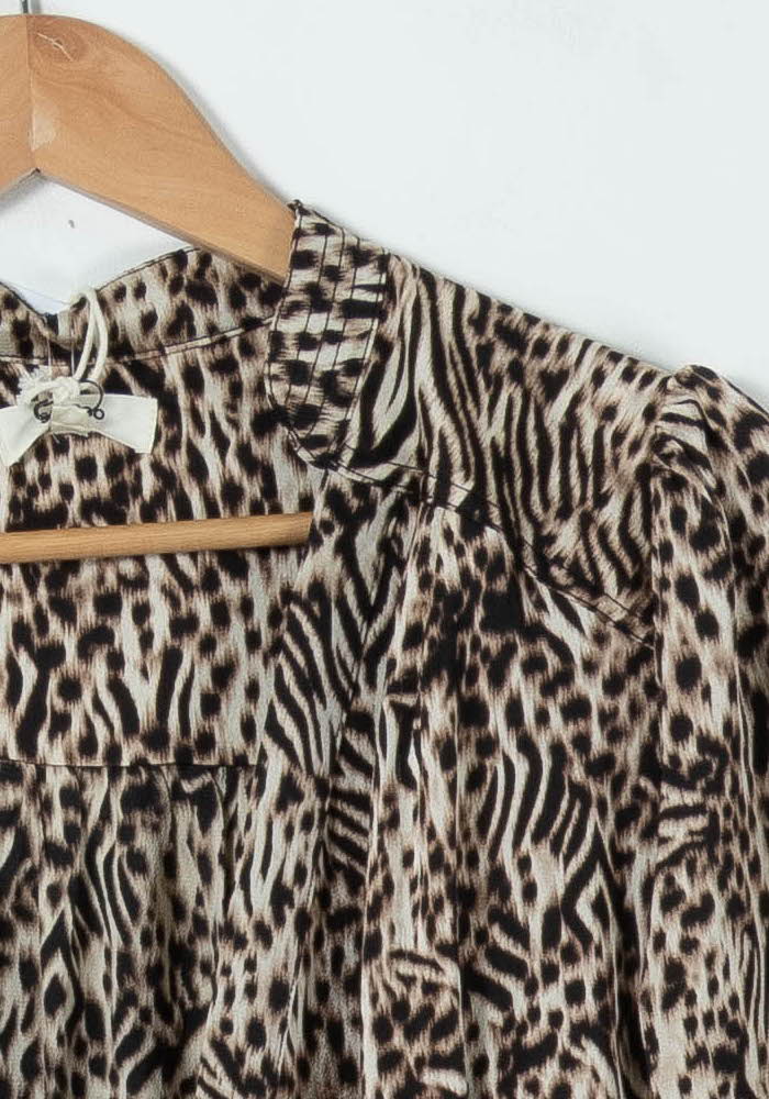Robe Longue Marron et Beige - Taille S/36 de la marque Suncoo | PARAD89208 - Vendu par Paradigme - Image 3