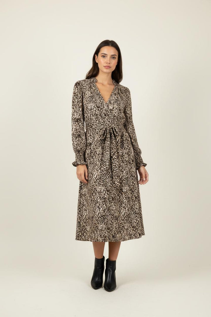 Robe Longue Marron et Beige - Taille S/36 de la marque Suncoo | PARAD89208 - Vendu par Paradigme - Image 1