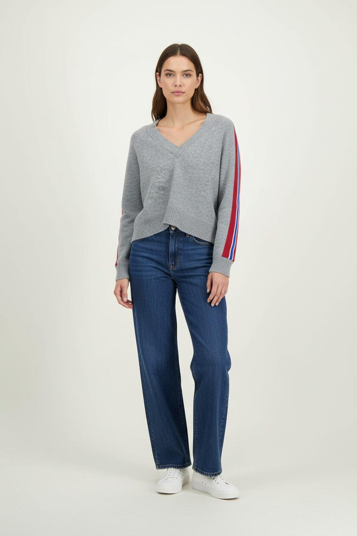 Pull Gris et Rouge - Taille S/36 de la marque Sandro | PARAD89223 - Vendu par Paradigme - Image 1