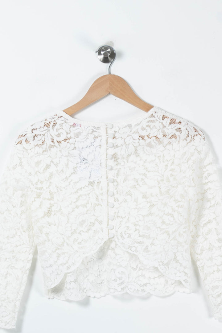 Haut en Dentelle Blanc - Taille XS/34 de la marque Maison Lemoine | PARAD89242 - Vendu par Paradigme - Image 4