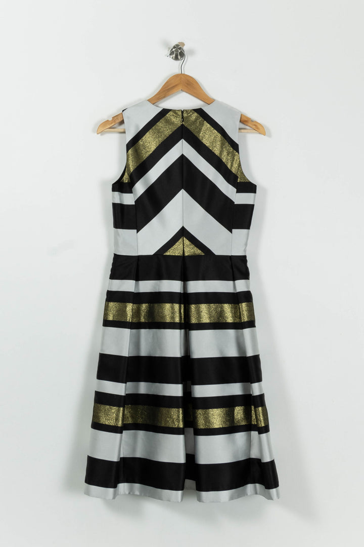 Robe Midi Grise Noire et Dorée - Taille S/36 de la marque Derhy | PARAD89245 - Vendu par Paradigme - Image 4