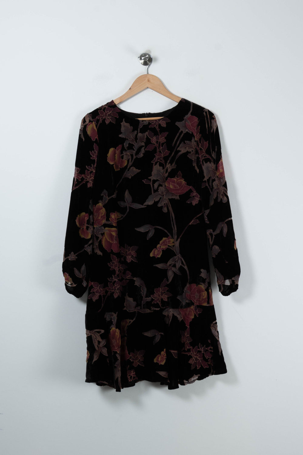 Robe Fleurie Noire et Bordeaux - Taille M/38 de la marque Derhy | PARAD89247 - Vendu par Paradigme - Image 2