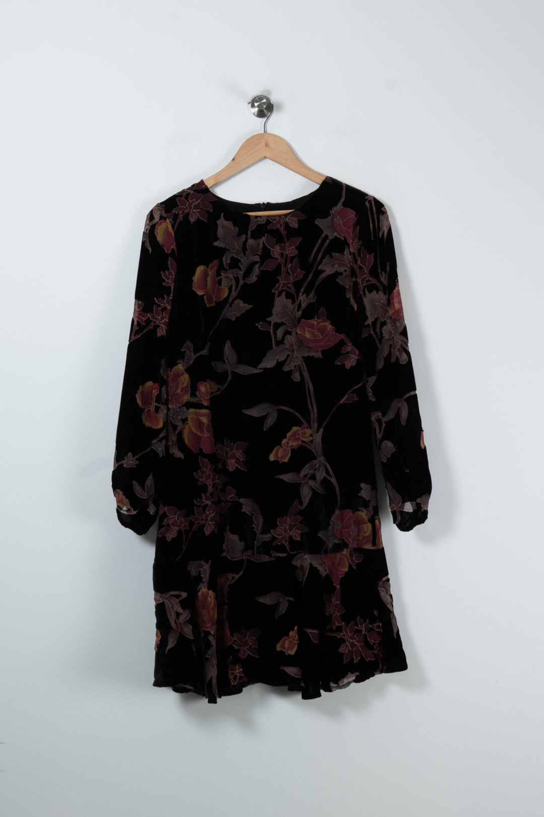 Robe Fleurie Noire et Bordeaux - Taille M/38 de la marque Derhy | PARAD89247 - Vendu par Paradigme - Image 2