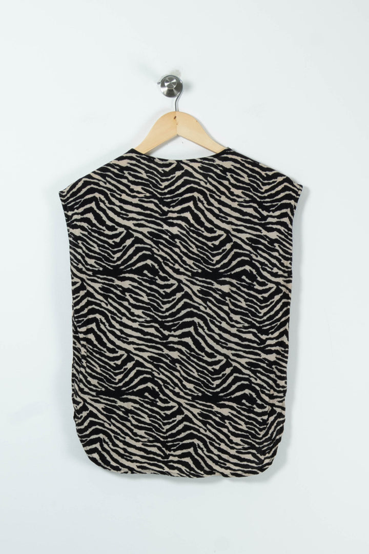 Blouse Noire et Beige - Taille M/38 de la marque La Fée Maraboutée | PARAD89259 - Vendu par Paradigme - Image 4