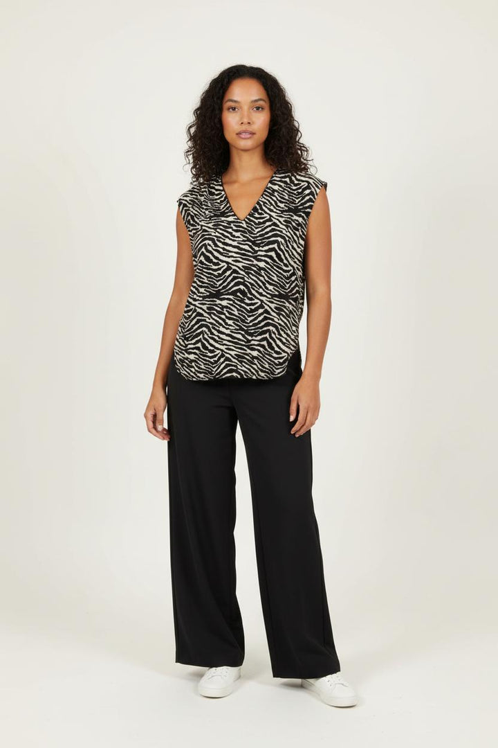 Blouse Noire et Beige - Taille M/38 de la marque La Fée Maraboutée | PARAD89259 - Vendu par Paradigme - Image 1
