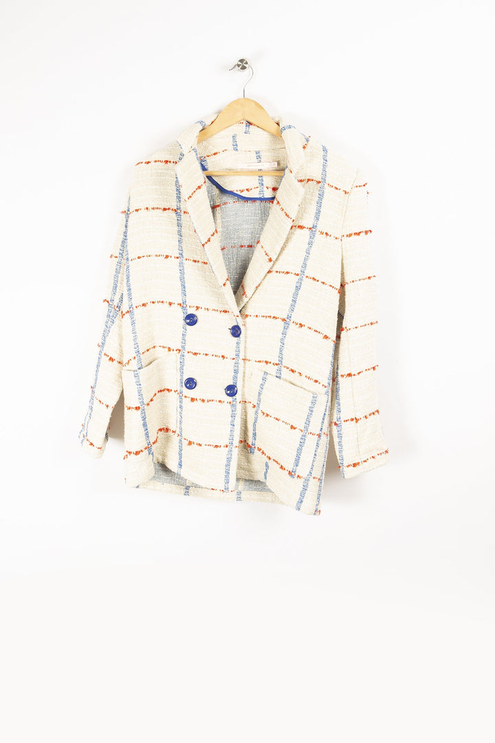 Checked pea coat jacket - L/40