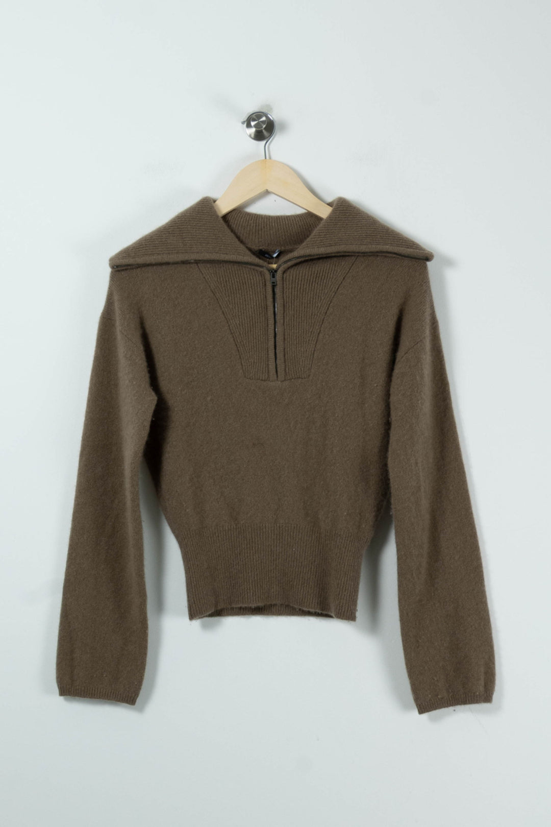 Pull Col Zippé Marron - Taille XS/34 de la marque Joseph | PARAD89281 - Vendu par Paradigme - Image 2