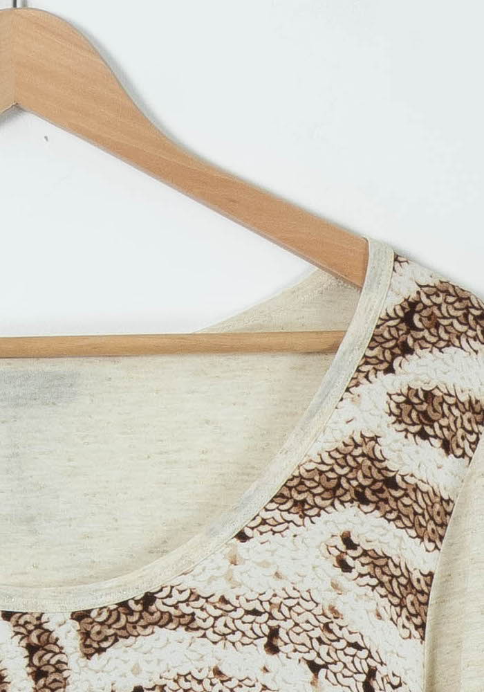 Tee-shirt Beige et Marron - Taille XL/42 de la marque One Step | PARAD89289 - Vendu par Paradigme - Image 3
