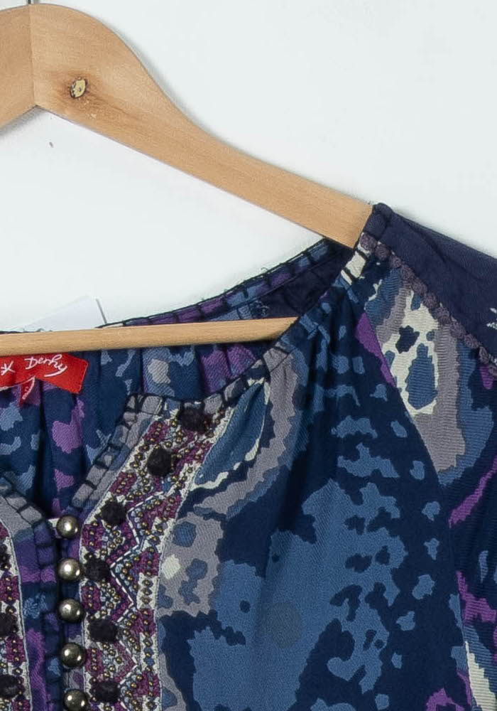 Robe Bohème Bleu et Violet - Taille S/36 de la marque Derhy | PARAD89315 - Vendu par Paradigme - Image 3